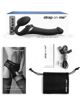 Strap-On-Me: Multi Orgasm Bendable Strap-On Vibrator, XL, black