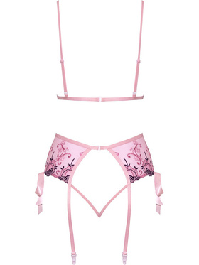 Kissable: 3-piece Underwear-set with Roses, pink