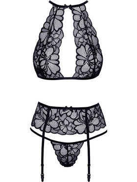 Kissable: 3-piece Underwear-Set in Lace, black