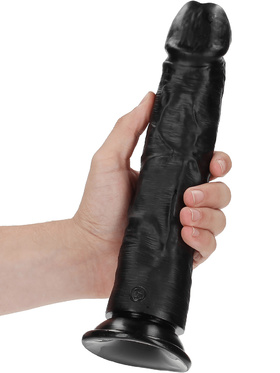RealRock: Curved Realistic Dildo, 25.5 cm, black