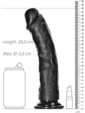 RealRock: Curved Realistic Dildo, 25.5 cm, black