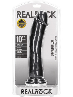 RealRock: Curved Realistic Dildo, 25.5 cm, black
