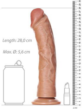 RealRock: Curved Realistic Dildo, 25.5 cm, lightbrown