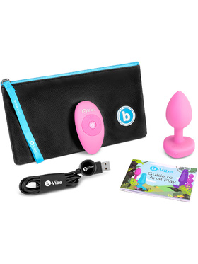B-Vibe: Vibrating Heart, Remote Control Plug, pink