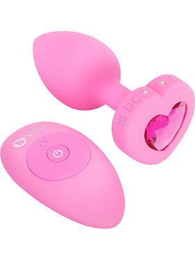 B-Vibe: Vibrating Heart, Remote Control Plug, pink
