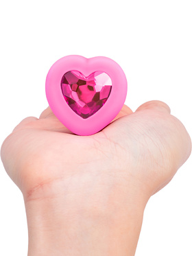 B-Vibe: Vibrating Heart, Remote Control Plug, pink