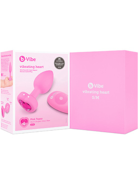 B-Vibe: Vibrating Heart, Remote Control Plug, pink