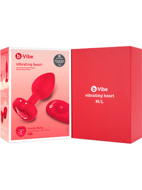 B-Vibe: Vibrating Heart, Remote Control Plug, red