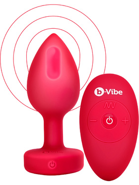 B-Vibe: Vibrating Heart, Remote Control Plug, red