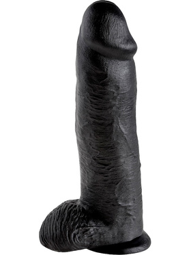 King Cock: Realistic Dildo with Balls, 31 cm, black