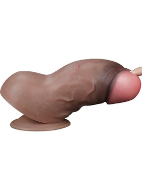 LoveToy: Dual-Layered Silicone Cock, 18 cm, dark