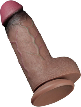 LoveToy: Dual-Layered Silicone XXL Cock, 25 cm, dark