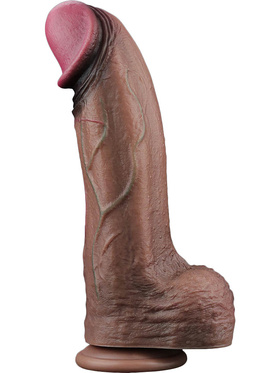 LoveToy: Dual-Layered Silicone XXL Cock, 33 cm, dark 