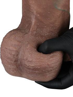 LoveToy: Dual-Layered Silicone XXL Cock, 33 cm, dark 