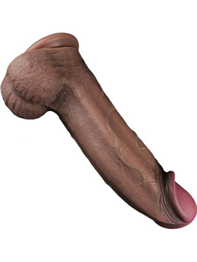 LoveToy: Dual-Layered Silicone XXL Cock, 33 cm, dark 