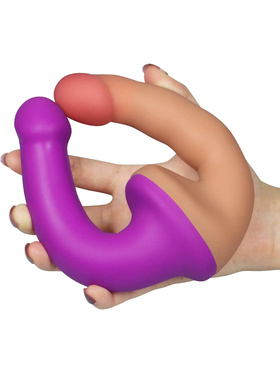 LoveToy: Holy Dong, Double-Ended Strap-On Dildo, purple/light