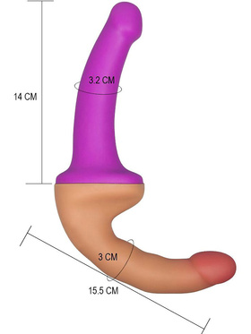 LoveToy: Holy Dong, Double-Ended Strap-On Dildo, purple/light
