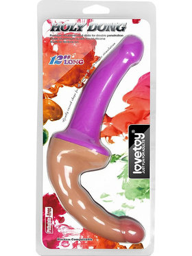 LoveToy: Holy Dong, Double-Ended Strap-On Dildo, purple/light