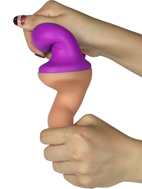 LoveToy: Holy Dong, Double-Ended Strap-On Dildo, purple/light