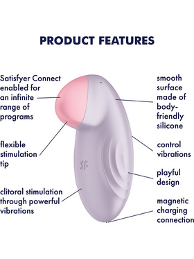 Satisfyer Connect: Tropical Tip, Lay-on Vibrator, purple
