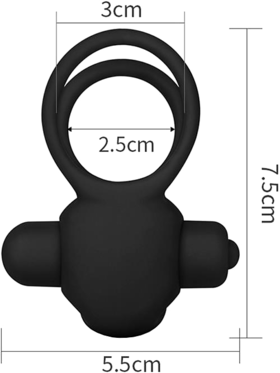 LoveToy: Power Clit Duo Cockring, black