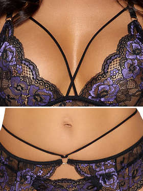 Cottelli Lingerie: Bralette,Suspenders and String Set