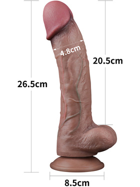 LoveToy: Dual-Layered Silicone Cock, 26.5 cm, dark
