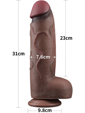 LoveToy: Dual-Layered Silicone XXL Cock, 31 cm, dark