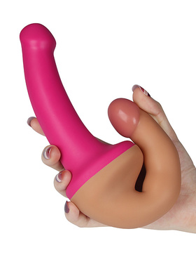 LoveToy: Holy Dong, Double-Ended Strap-On Dildo, pink/light