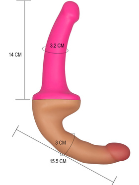 LoveToy: Holy Dong, Double-Ended Strap-On Dildo, pink/light