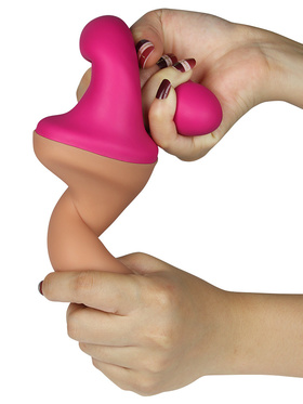 LoveToy: Holy Dong, Double-Ended Strap-On Dildo, pink/light