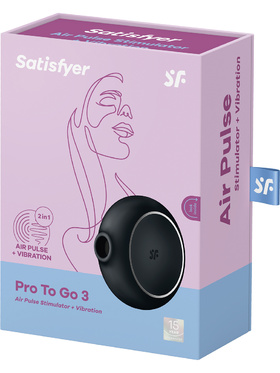 Satisfyer: Pro To Go 3, Air Pulse Stimulator + Vibration, black