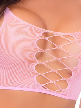 Pink Lipstick: Open Love Hottie Bra Set, One Size, pink