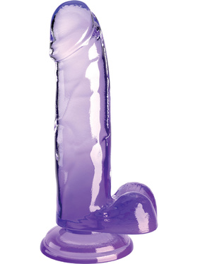 King Cock Clear: Dildo with Balls, 20 cm, purple