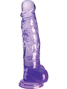 King Cock Clear: Dildo with Balls, 22 cm, purple