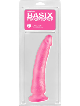 Pipedream Basix: Slim Seven Dildo, 20.5 cm, pink