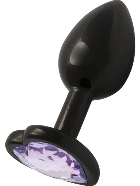 Ouch!: Heart Gem Metal Butt Plug, small, grey