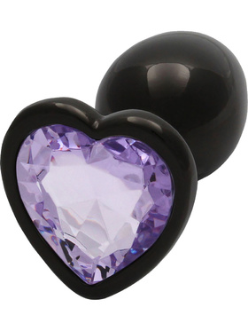 Ouch!: Heart Gem Metal Butt Plug, small, grey