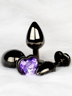Ouch!: Heart Gem Metal Butt Plug, small, grey