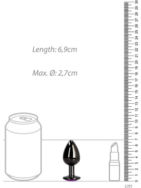 Ouch!: Heart Gem Metal Butt Plug, small, grey