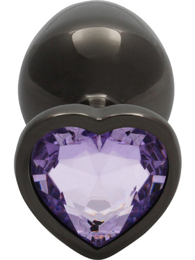 Ouch!: Heart Gem Metal Butt Plug, medium, grey