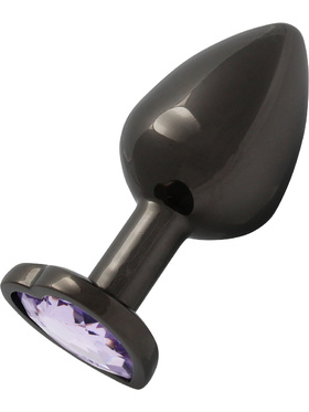 Ouch!: Heart Gem Metal Butt Plug, medium, grey