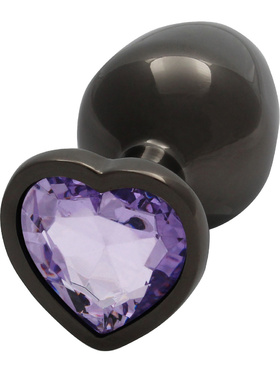 Ouch!: Heart Gem Metal Butt Plug, medium, grey