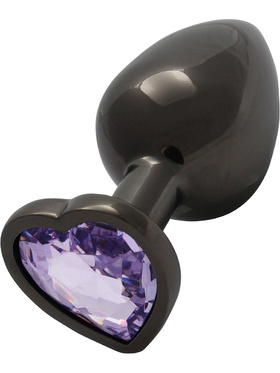 Ouch!: Heart Gem Metal Butt Plug, medium, grey