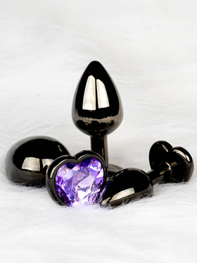 Ouch!: Heart Gem Metal Butt Plug, medium, grey