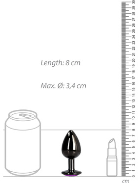 Ouch!: Heart Gem Metal Butt Plug, medium, grey