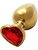 Ouch!: Heart Gem Metal Butt Plug, medium, gold