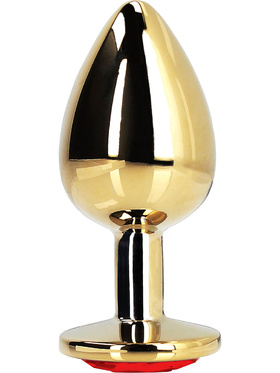 Ouch!: Heart Gem Metal Butt Plug, medium, gold