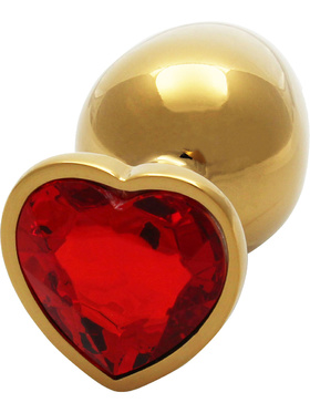 Ouch!: Heart Gem Metal Butt Plug, medium, gold