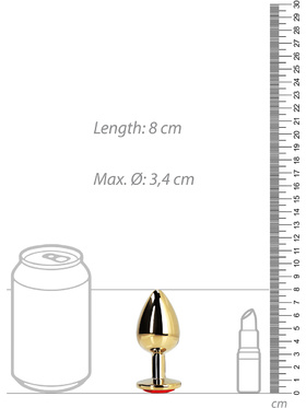 Ouch!: Heart Gem Metal Butt Plug, medium, gold